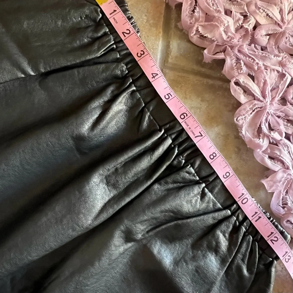 ANTHROPOLOGIE Sparkle & Fade Faux Leather Skirt